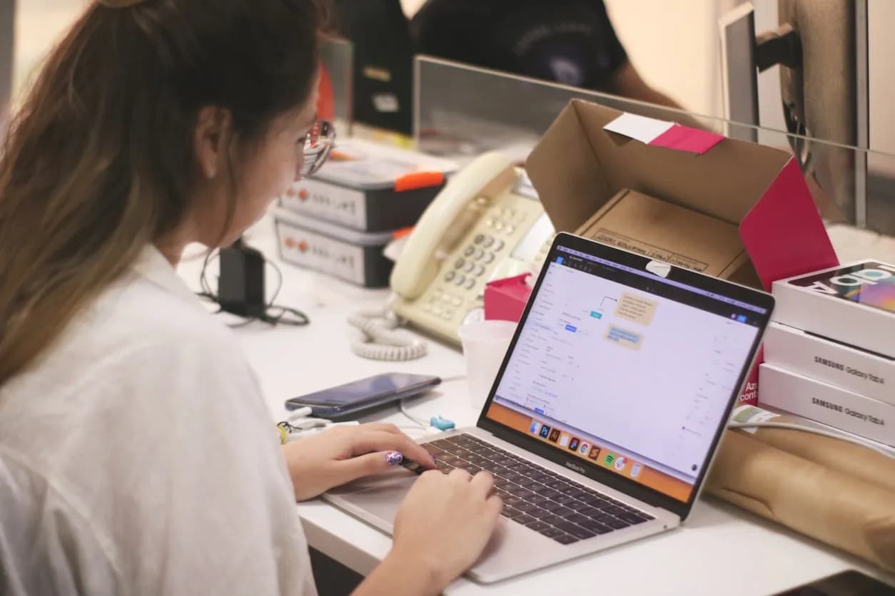 Person using mobile app